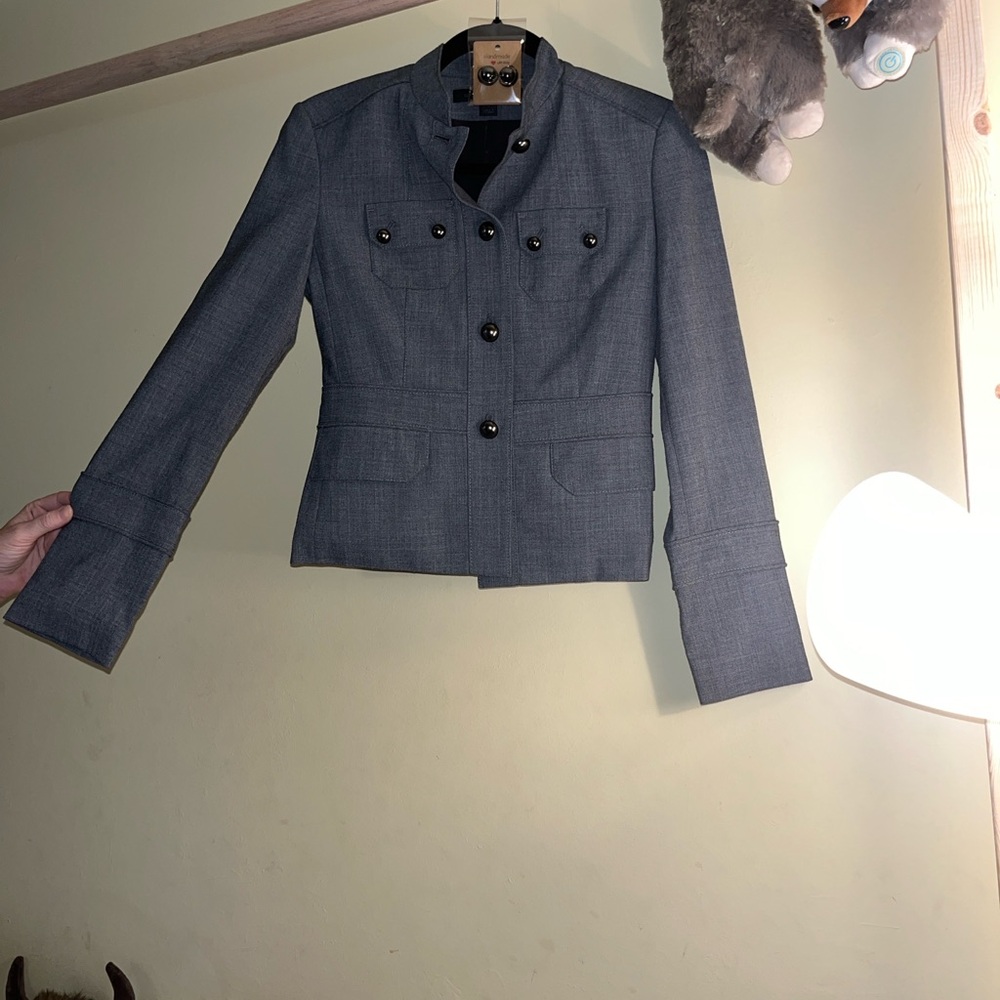 Express Gray Jacket with Shiny Silver Accents